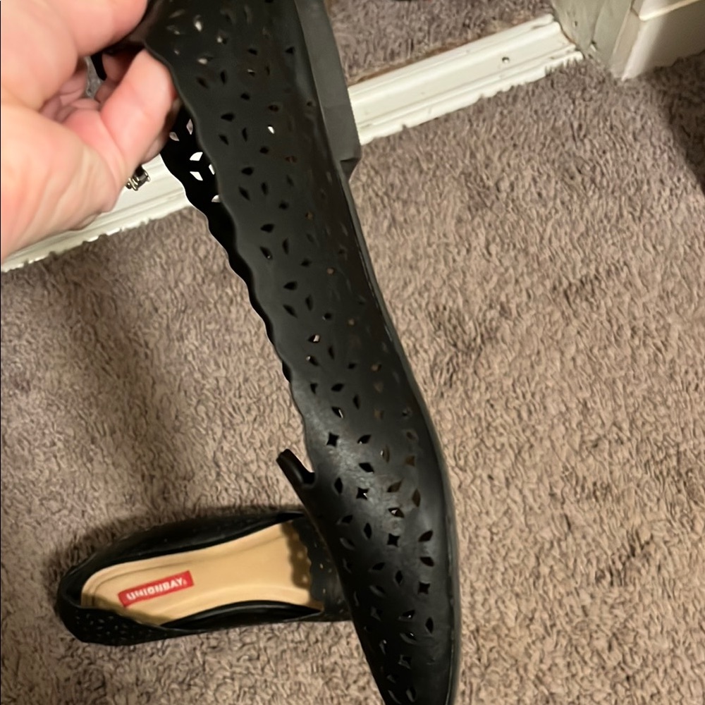 UNIONBAY Black Perforated Ballet Flats - Picture 8 of 8